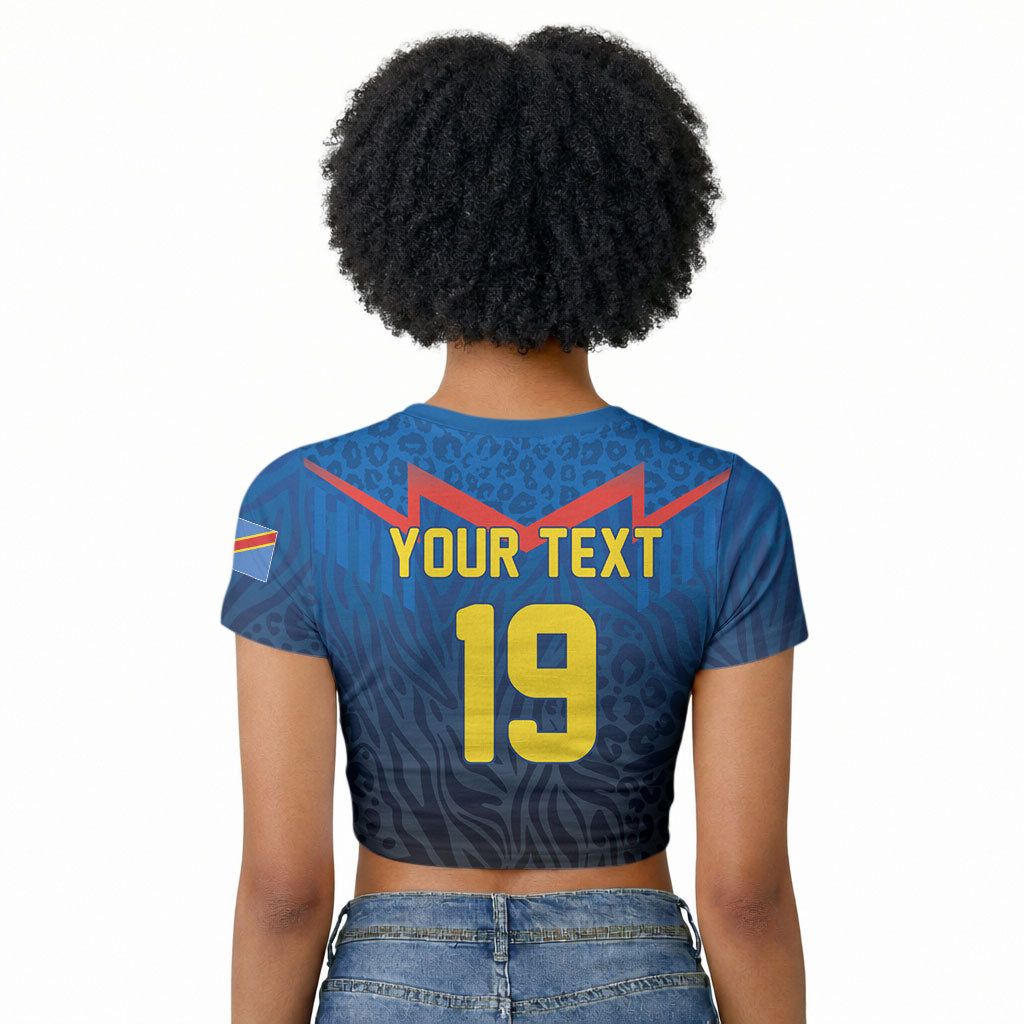 Custom World Football 2026 DR Congo Raglan Cropped T shirt Les Leopards Coupe du Monde Glory