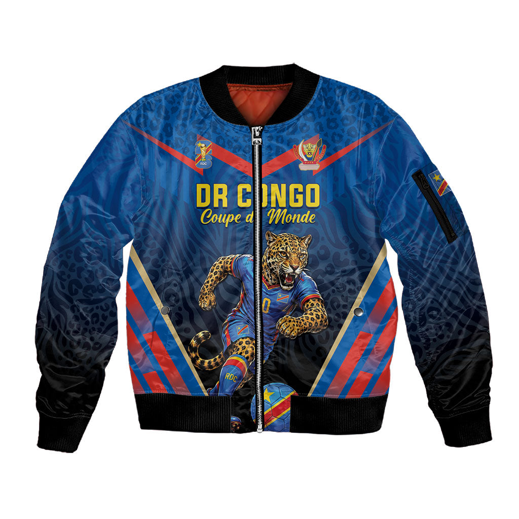 Custom World Football 2026 DR Congo Sleeve Zip Bomber Jacket Les Leopards Coupe du Monde Glory