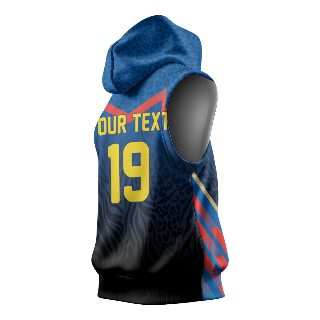 Custom World Football 2026 DR Congo Sleeveless Hoodie Les Leopards Coupe du Monde Glory