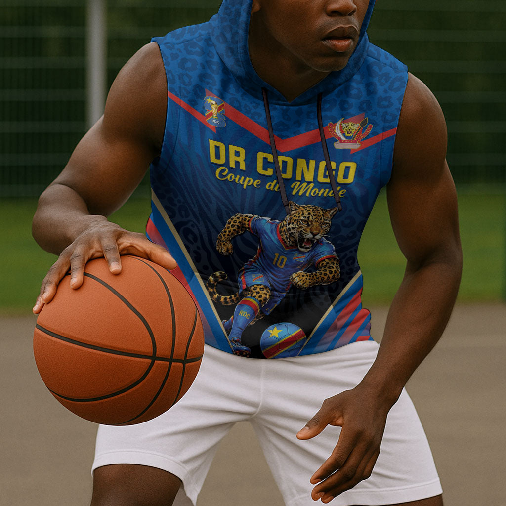 Custom World Football 2026 DR Congo Sleeveless Hoodie Les Leopards Coupe du Monde Glory