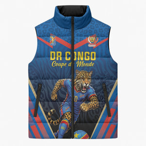 Custom World Football 2026 DR Congo Sleeveless Puffer Jacket Les Leopards Coupe du Monde Glory