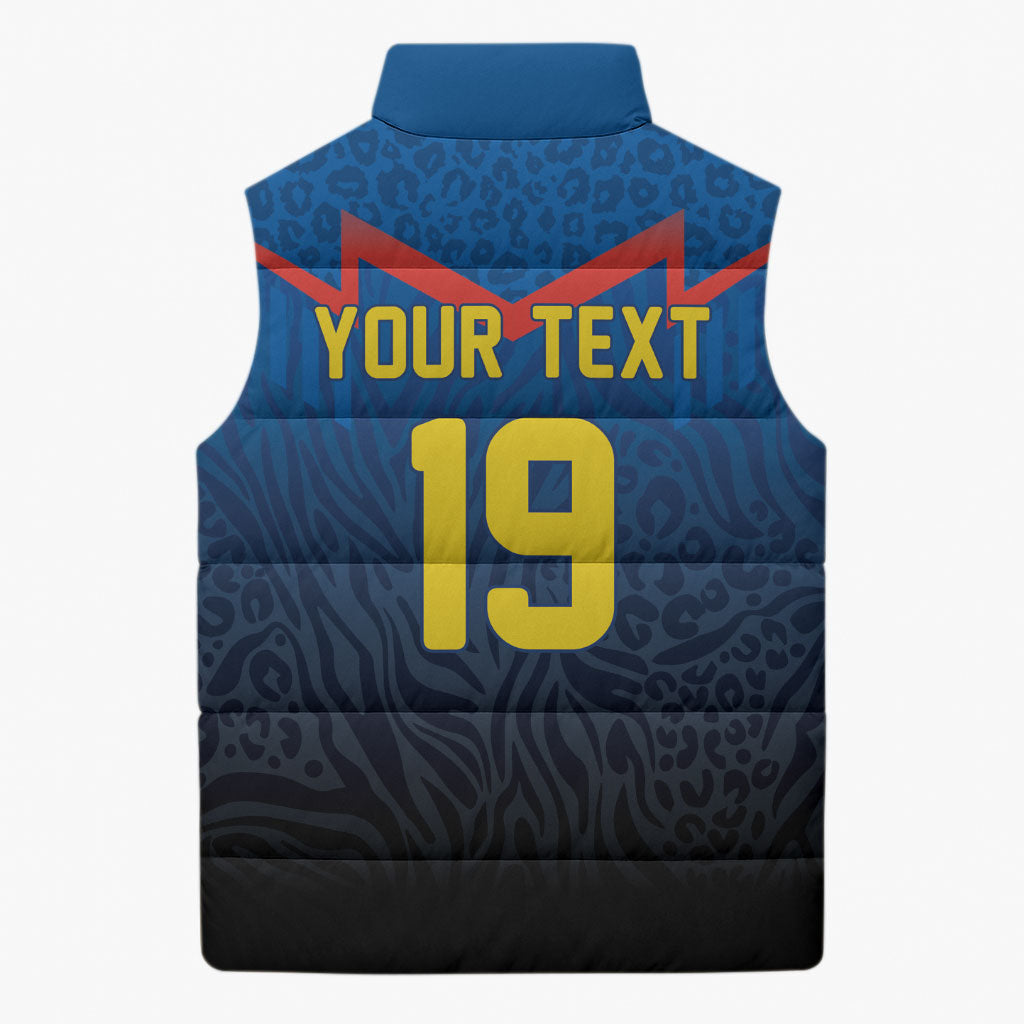 Custom World Football 2026 DR Congo Sleeveless Puffer Jacket Les Leopards Coupe du Monde Glory