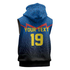 Custom World Football 2026 DR Congo Sleeveless Zip Hoodie Les Leopards Coupe du Monde Glory