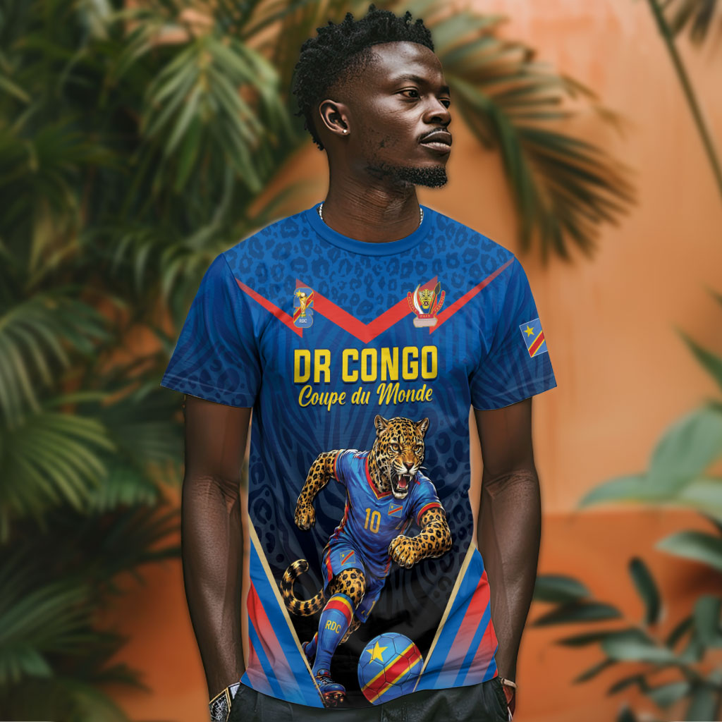 Custom World Football 2026 DR Congo T shirt Les Leopards Coupe du Monde Glory