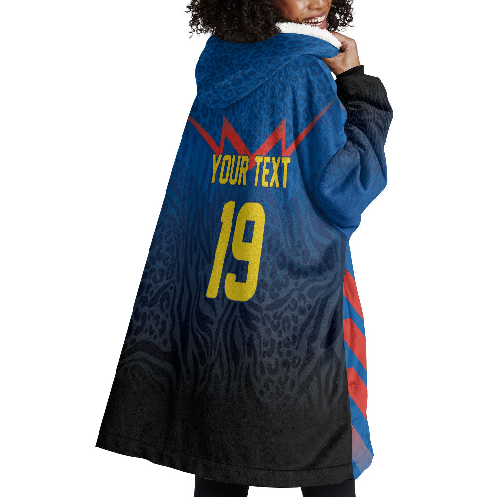 Custom World Football 2026 DR Congo Wearable Blanket Hoodie Les Leopards Coupe du Monde Glory