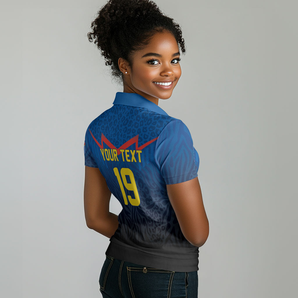 Custom World Football 2026 DR Congo Women Polo Shirt Les Leopards Coupe du Monde Glory