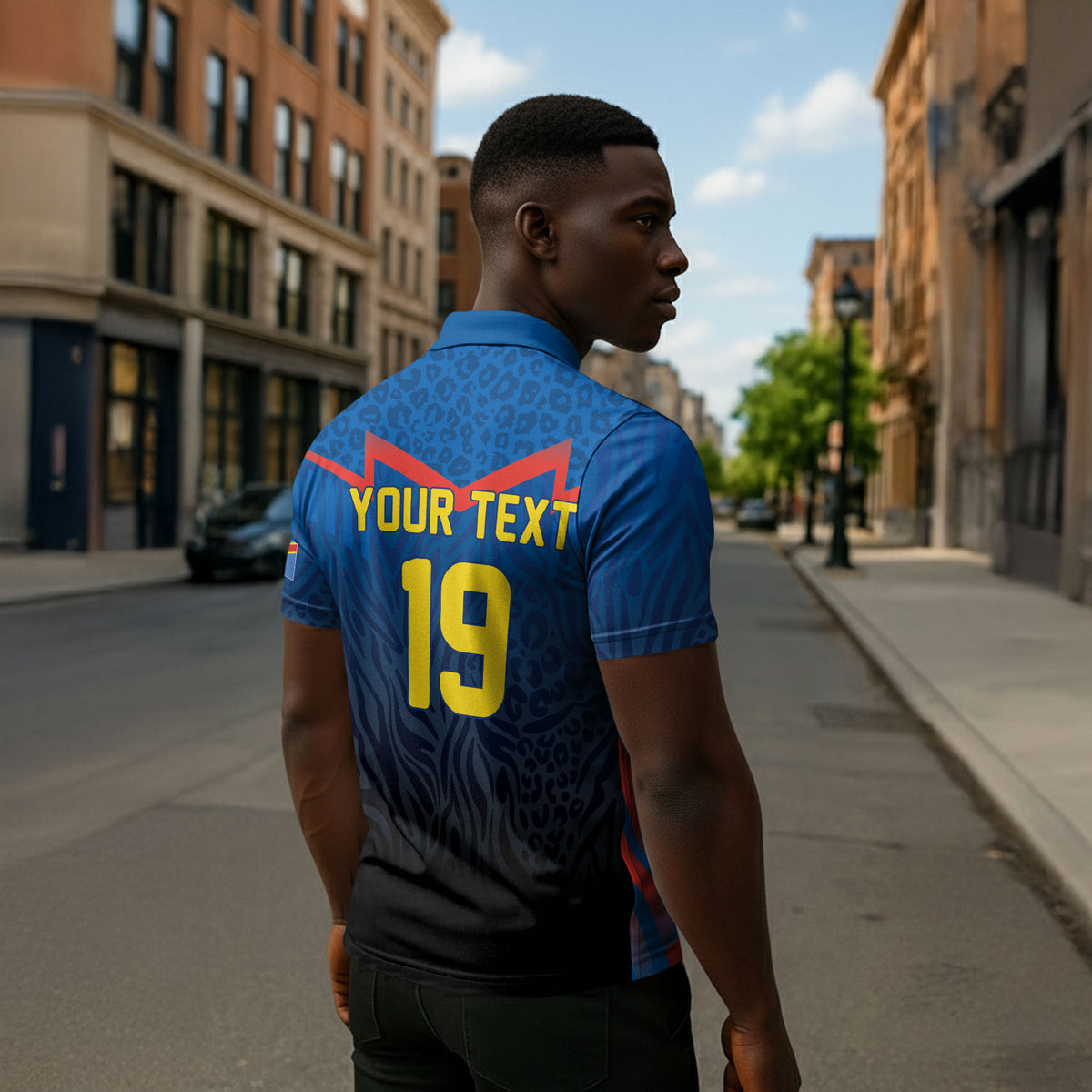 Custom World Football 2026 DR Congo Zipper Polo Shirt Les Leopards Coupe du Monde Glory