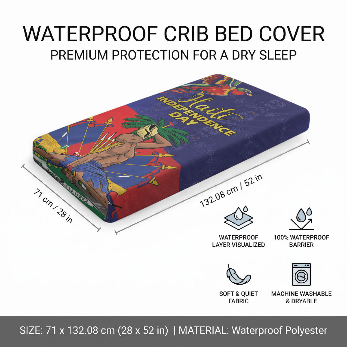 Haiti Independence Day Baby Bed Cover Ayiti Freedom Heritage