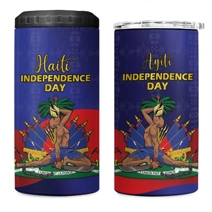 Haiti Independence Day 4 in 1 Can Cooler Tumbler Ayiti Freedom Heritage
