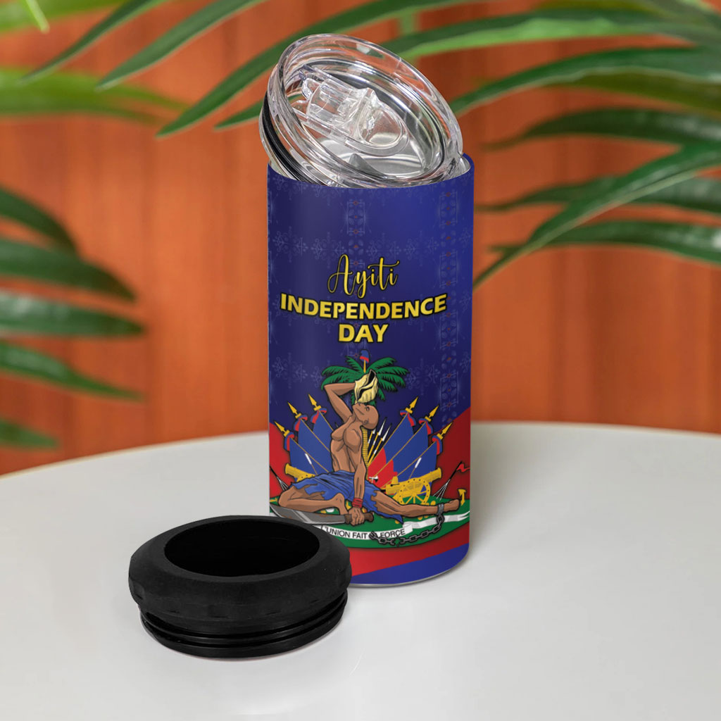 Haiti Independence Day 4 in 1 Can Cooler Tumbler Ayiti Freedom Heritage