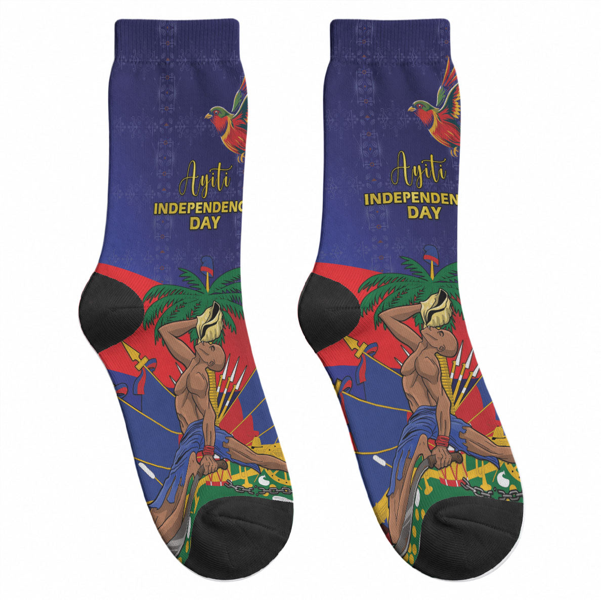 Haiti Independence Day Crew Socks Ayiti Freedom Heritage