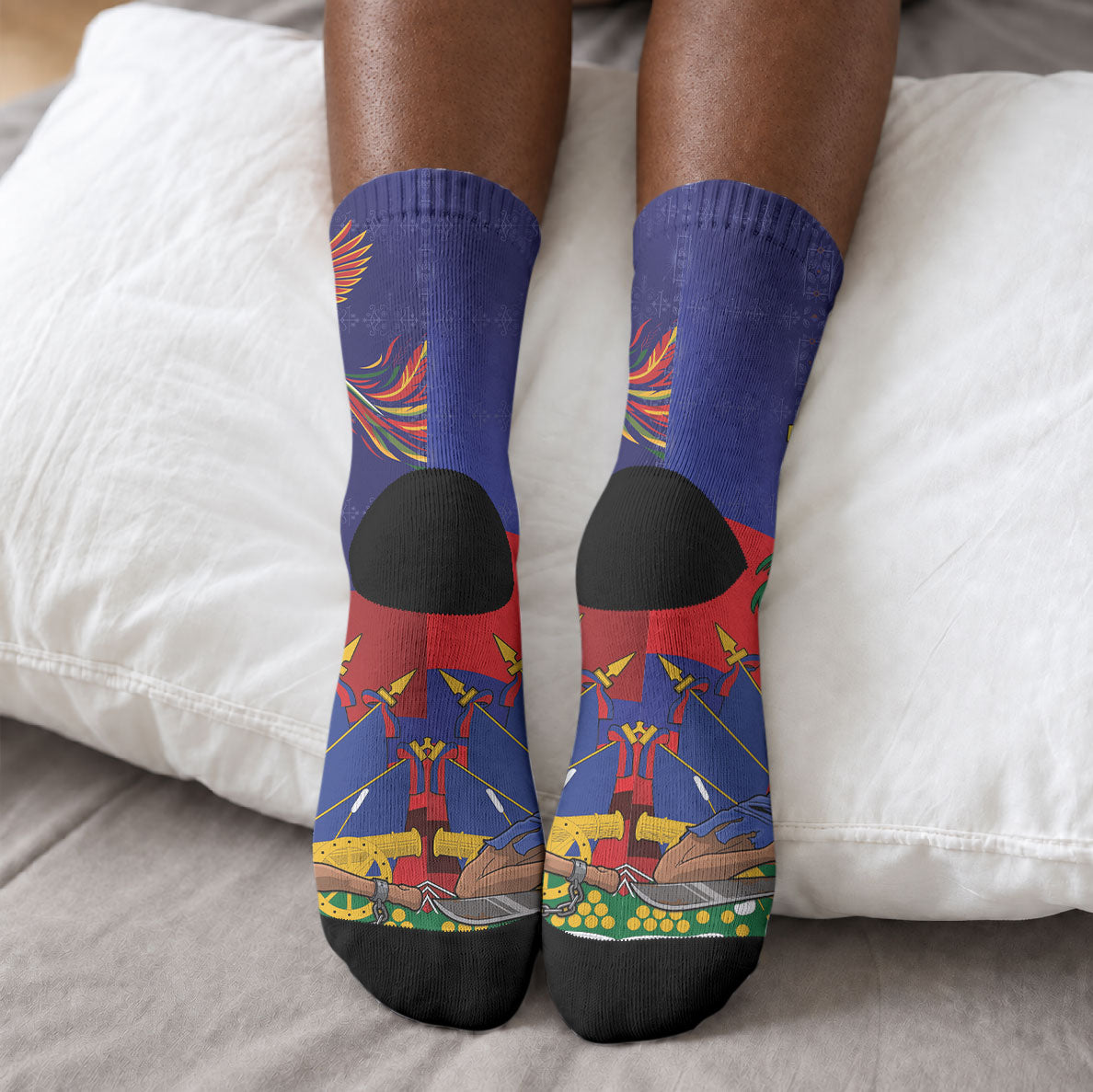 Haiti Independence Day Crew Socks Ayiti Freedom Heritage