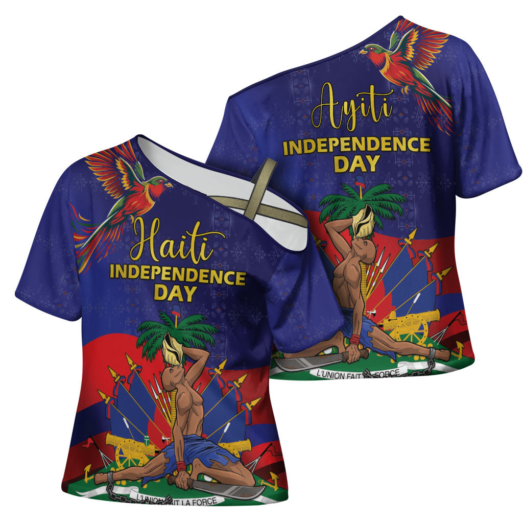 Haiti Independence Day Cross Shoulder Shirt Ayiti Freedom Heritage