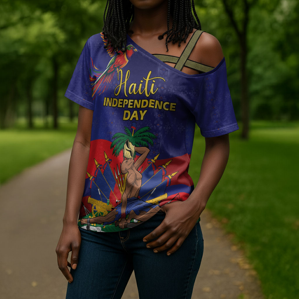 Haiti Independence Day Cross Shoulder Shirt Ayiti Freedom Heritage