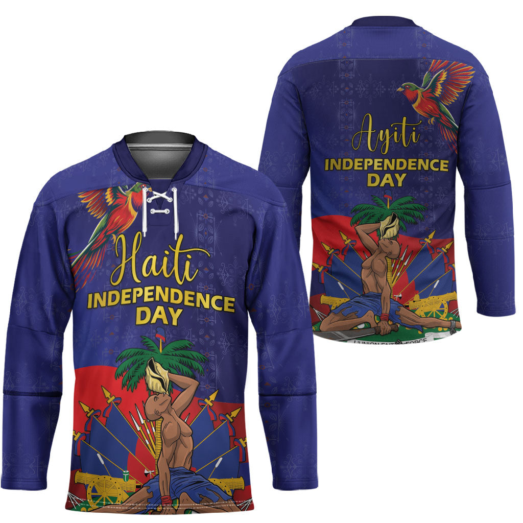 Haiti Independence Day Hockey Jersey Ayiti Freedom Heritage