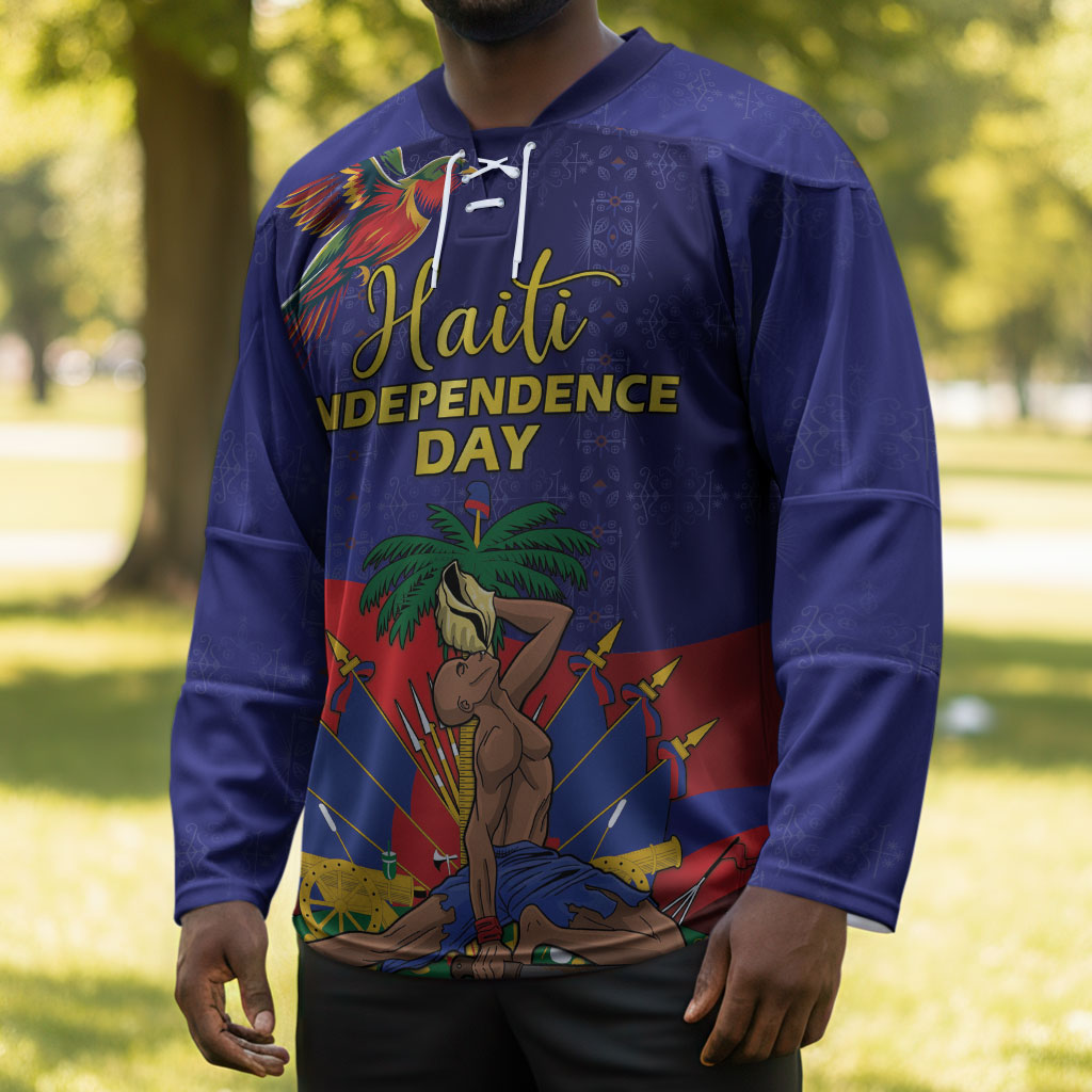 Haiti Independence Day Hockey Jersey Ayiti Freedom Heritage