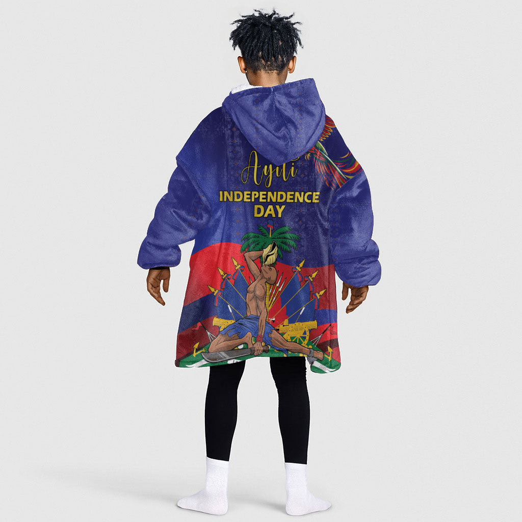 Haiti Independence Day Kid Wearable Blanket Hoodie Ayiti Freedom Heritage