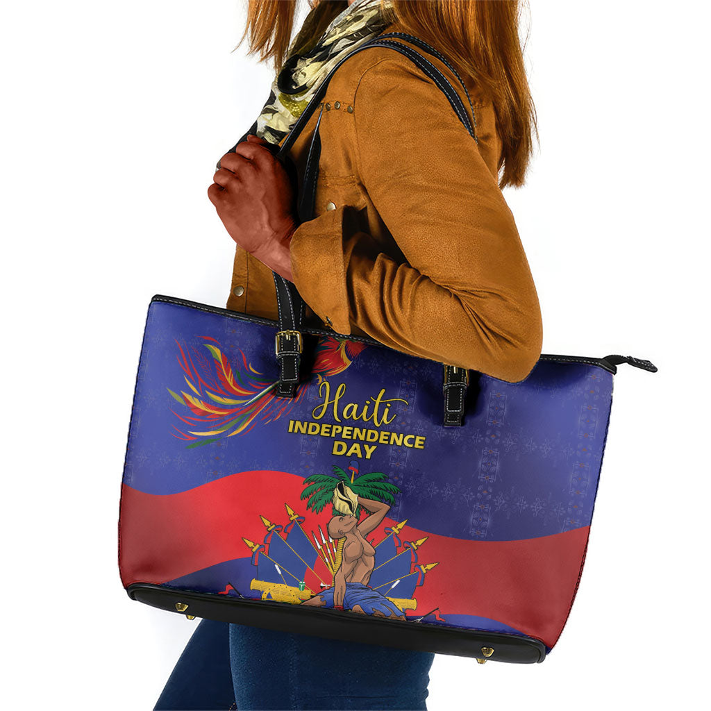 Haiti Independence Day Leather Tote Bag Ayiti Freedom Heritage