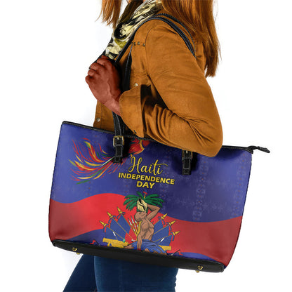 Haiti Independence Day Leather Tote Bag Ayiti Freedom Heritage
