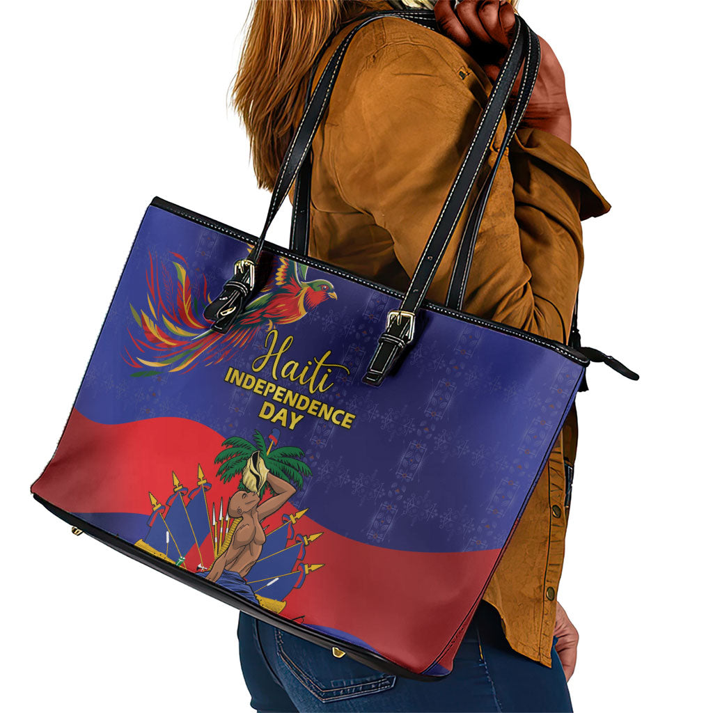 Haiti Independence Day Leather Tote Bag Ayiti Freedom Heritage