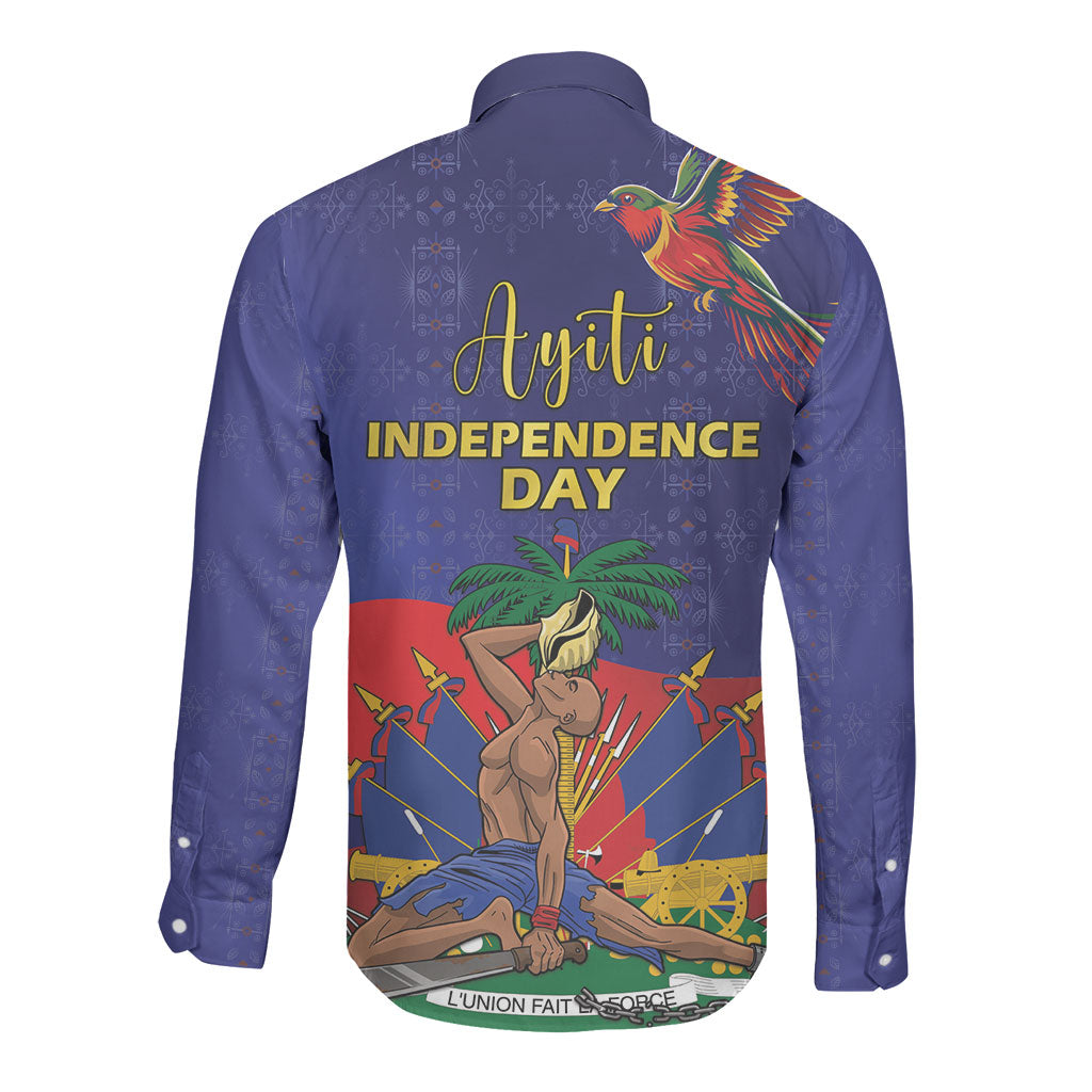 Haiti Independence Day Long Sleeve Button Shirt Ayiti Freedom Heritage