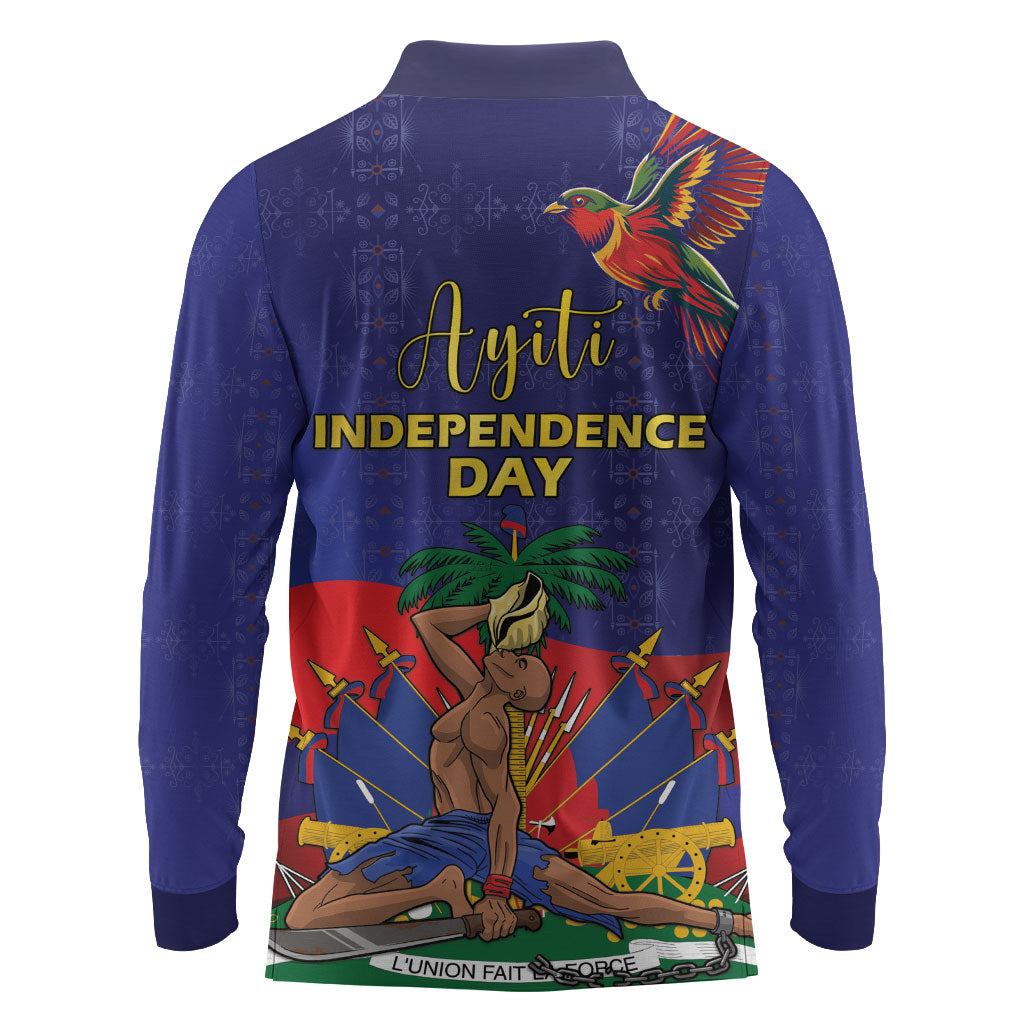 Haiti Independence Day Long Sleeve Polo Shirt Ayiti Freedom Heritage