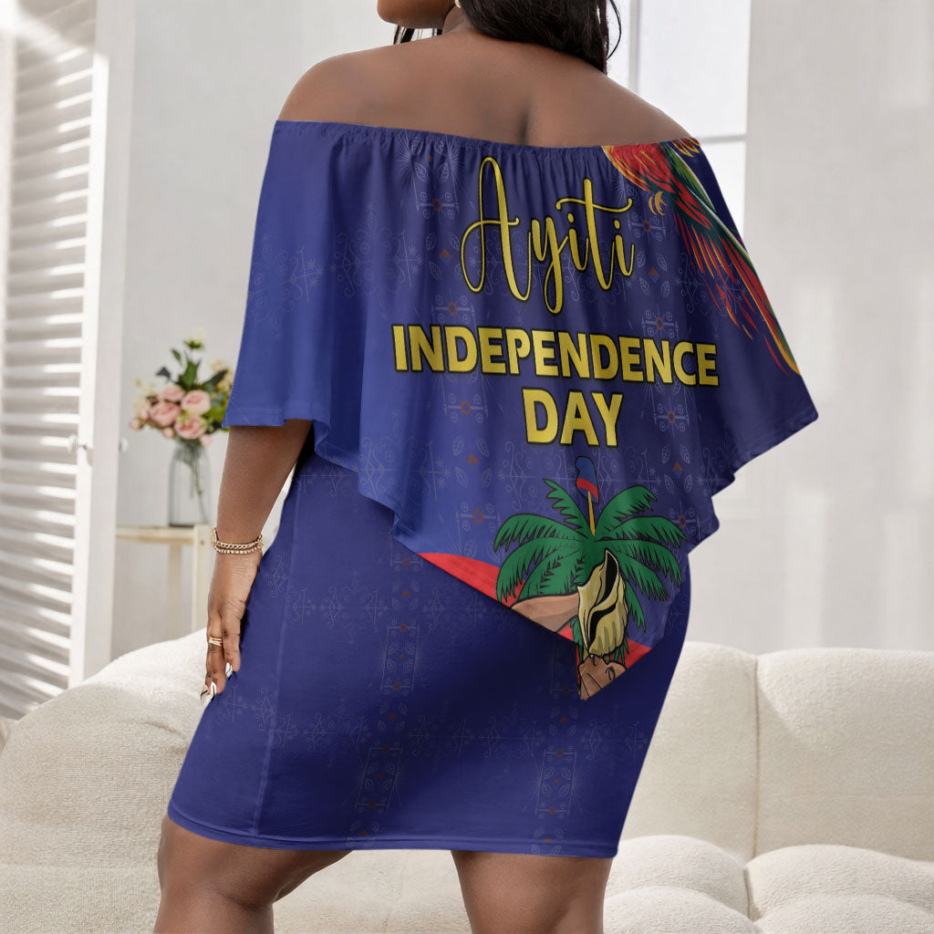 Haiti Independence Day Off Shoulder Short Dress Ayiti Freedom Heritage