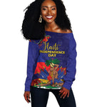 Haiti Independence Day Off Shoulder Sweater Ayiti Freedom Heritage