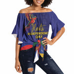 Haiti Independence Day Off Shoulder Wrap Waist Top Ayiti Freedom Heritage