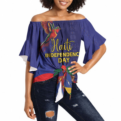 Haiti Independence Day Off Shoulder Wrap Waist Top Ayiti Freedom Heritage