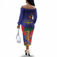 Haiti Independence Day Off The Shoulder Long Sleeve Dress Ayiti Freedom Heritage