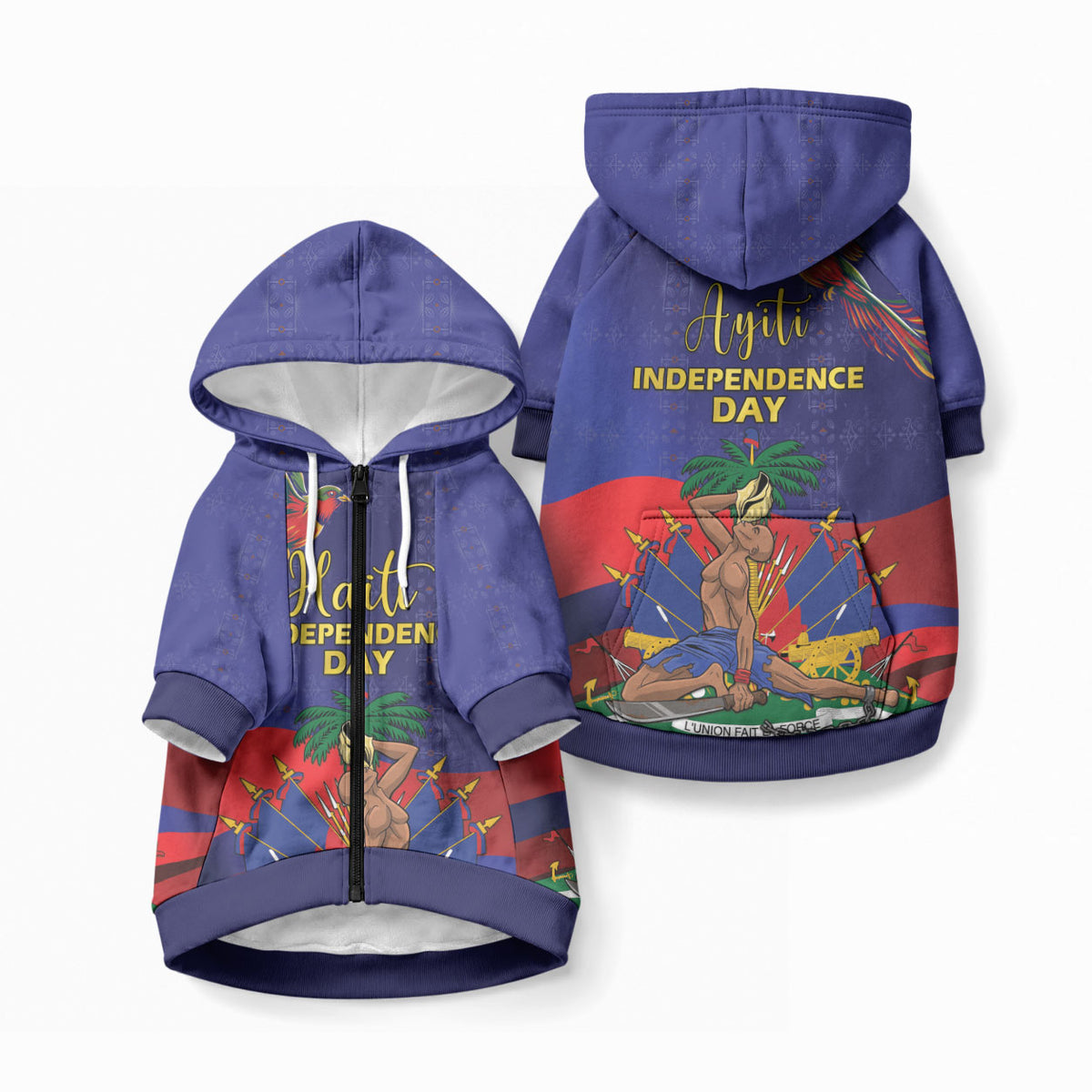 Haiti Independence Day Pet Hoodie Ayiti Freedom Heritage