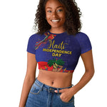 Haiti Independence Day Raglan Cropped T shirt Ayiti Freedom Heritage