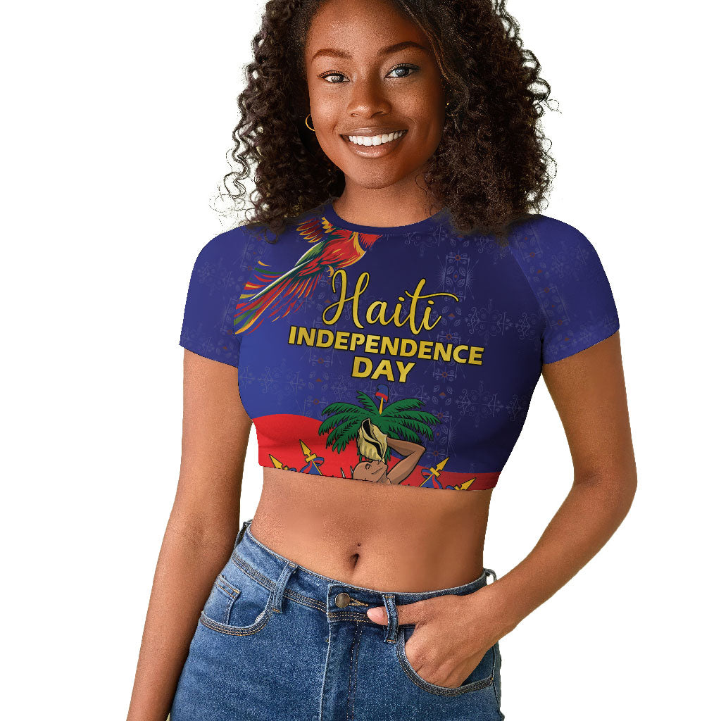 Haiti Independence Day Raglan Cropped T shirt Ayiti Freedom Heritage
