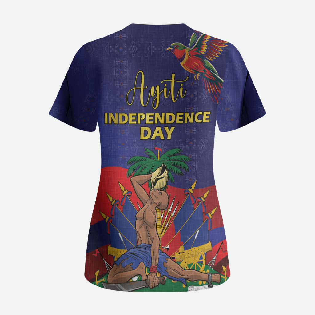 Haiti Independence Day Scrub Top Ayiti Freedom Heritage