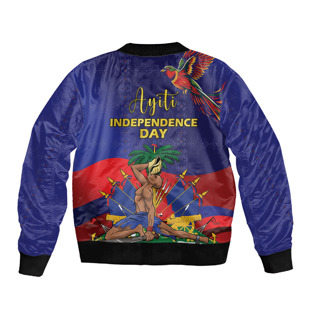 Haiti Independence Day Sleeve Zip Bomber Jacket Ayiti Freedom Heritage