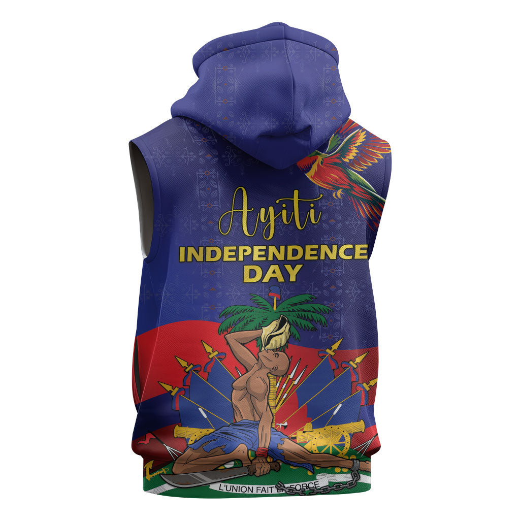 Haiti Independence Day Sleeveless Zip Hoodie Ayiti Freedom Heritage