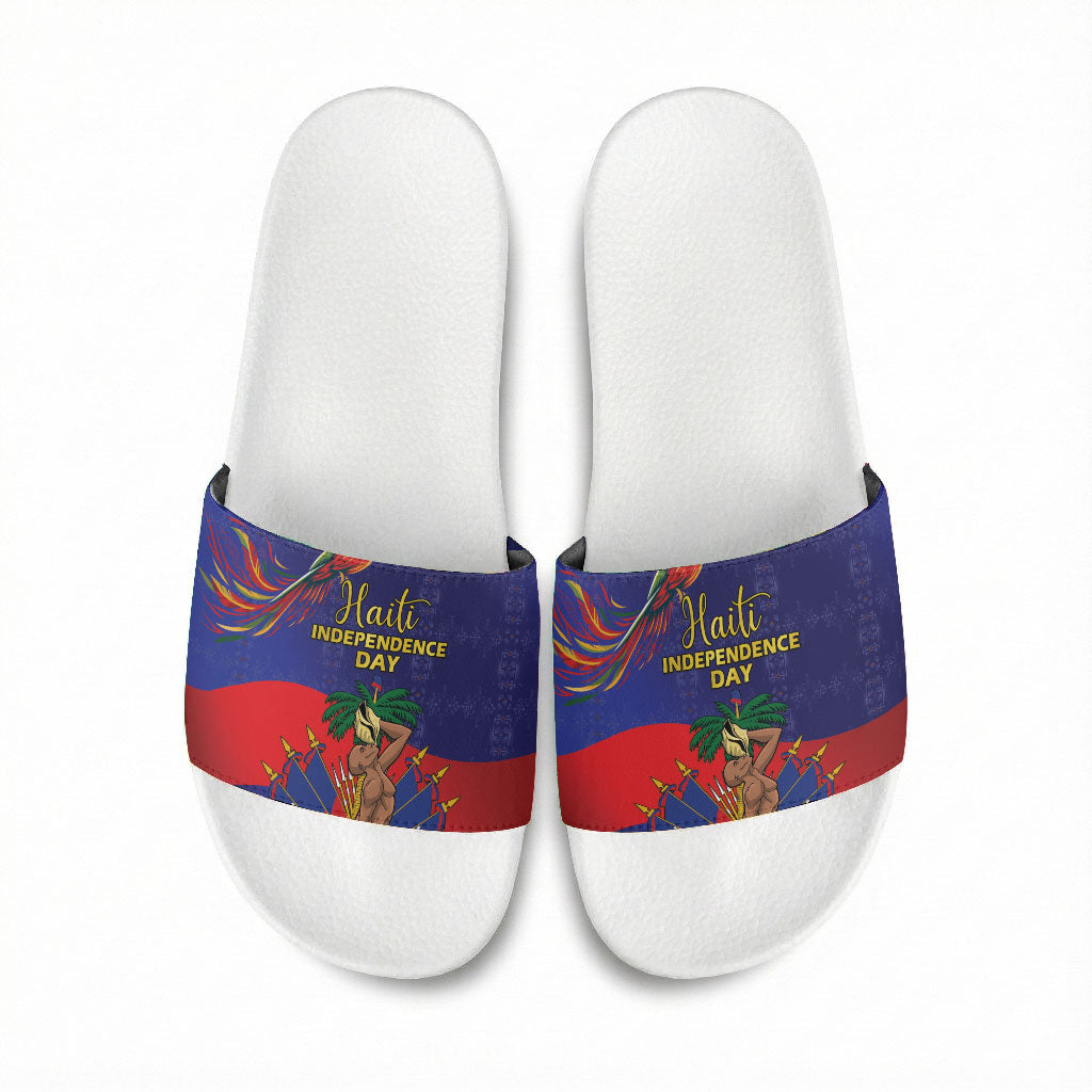 Haiti Independence Day Slide Sandals Ayiti Freedom Heritage