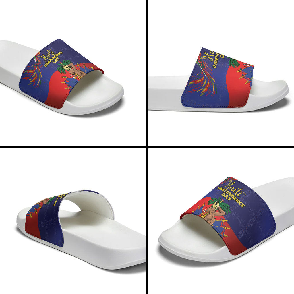 Haiti Independence Day Slide Sandals Ayiti Freedom Heritage