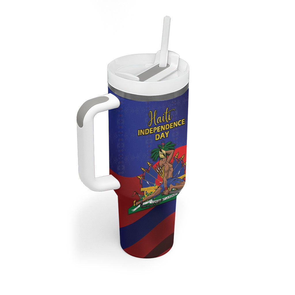 Haiti Independence Day Tumbler With Handle Ayiti Freedom Heritage