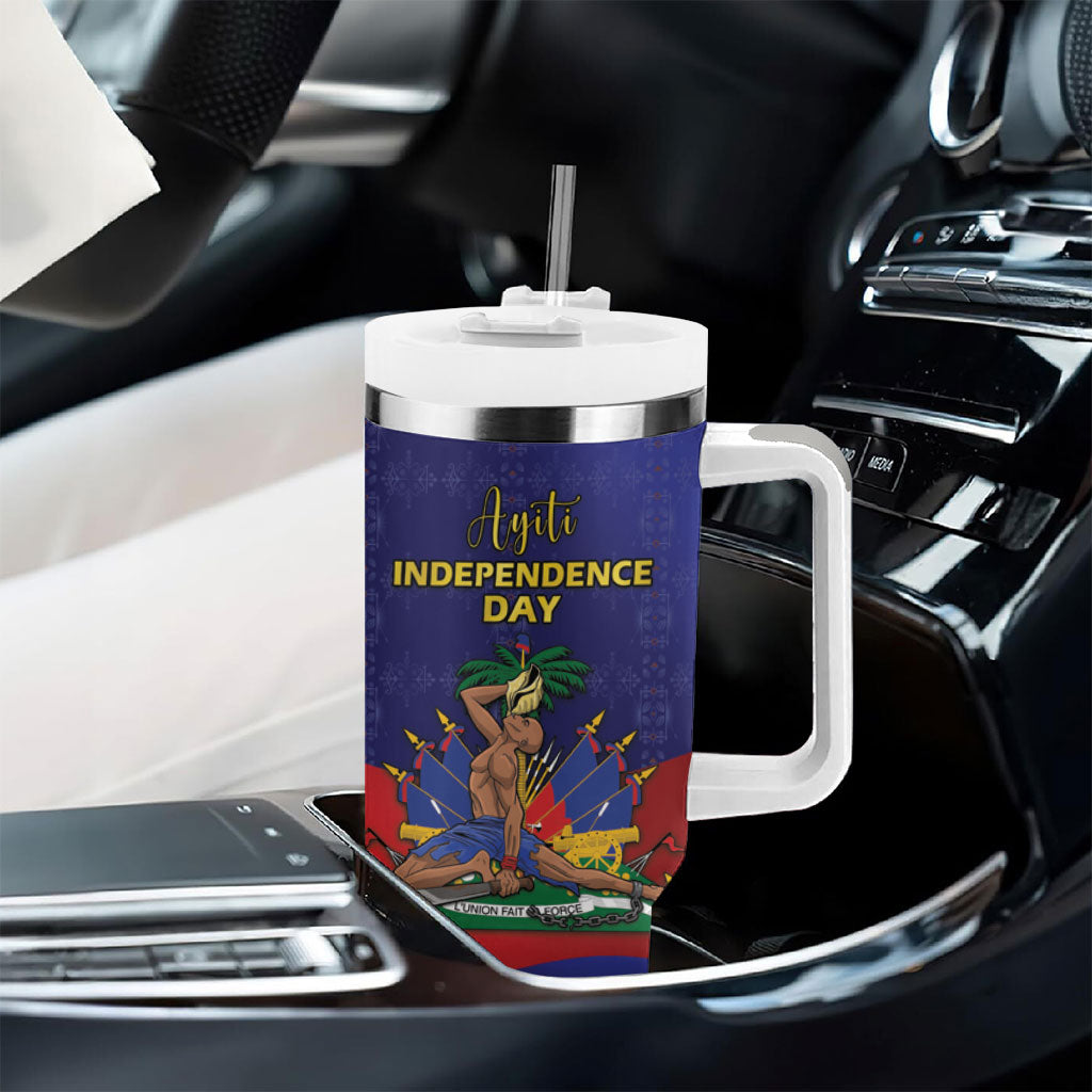 Haiti Independence Day Tumbler With Handle Ayiti Freedom Heritage