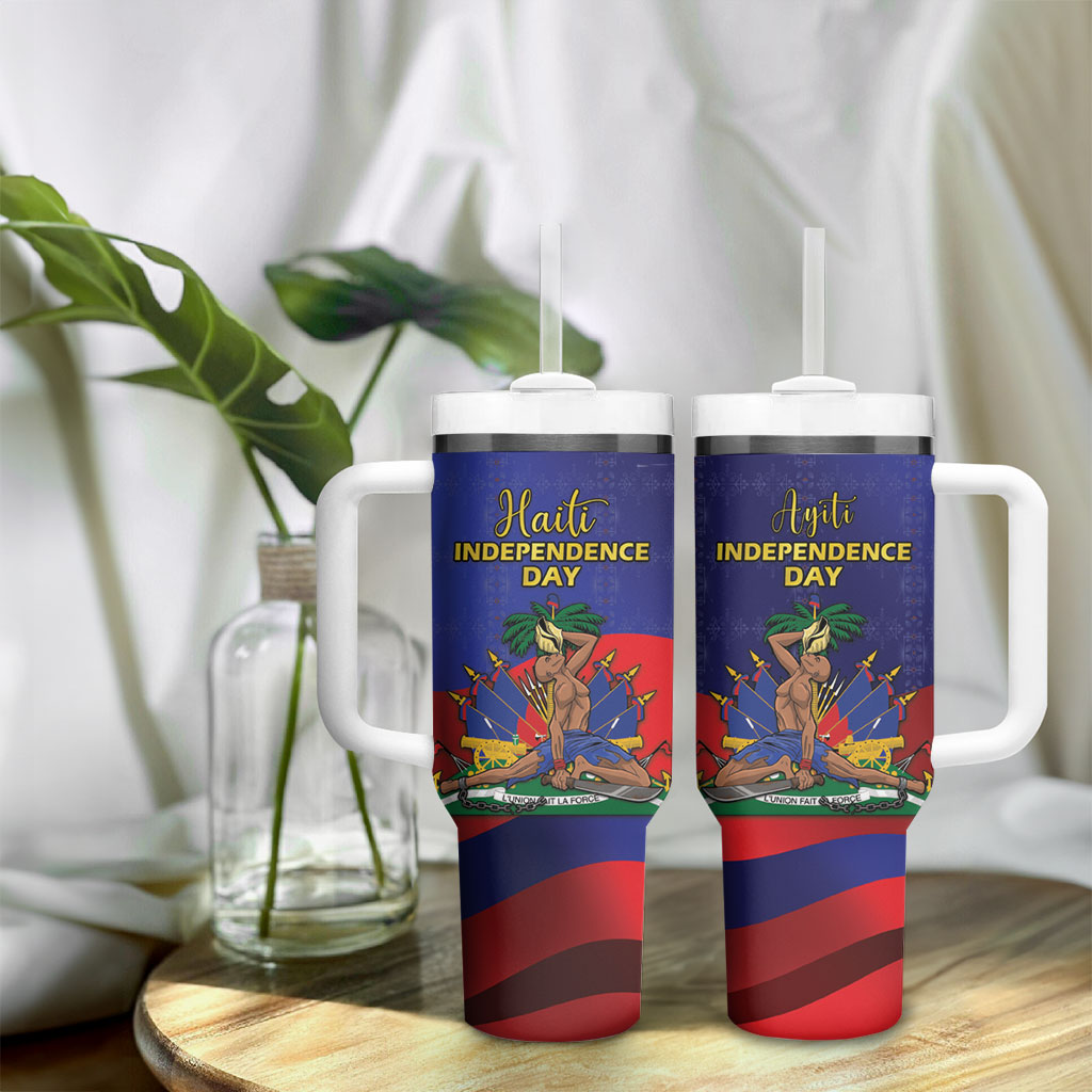 Haiti Independence Day Tumbler With Handle Ayiti Freedom Heritage