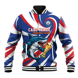 Custom World Football 2026 Cabo Verde Baseball Jacket Blue Shark Champions Trophy
