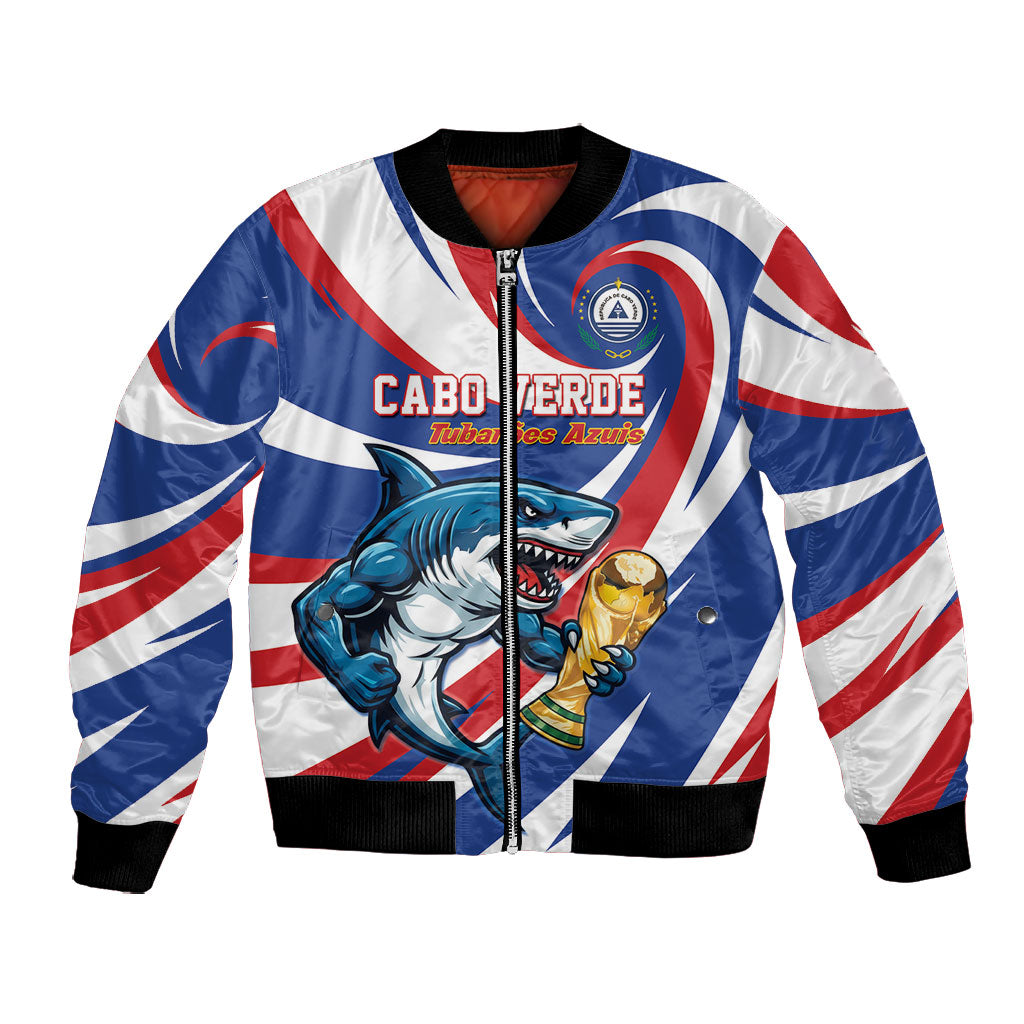Custom World Football 2026 Cabo Verde Bomber Jacket Blue Shark Champions Trophy