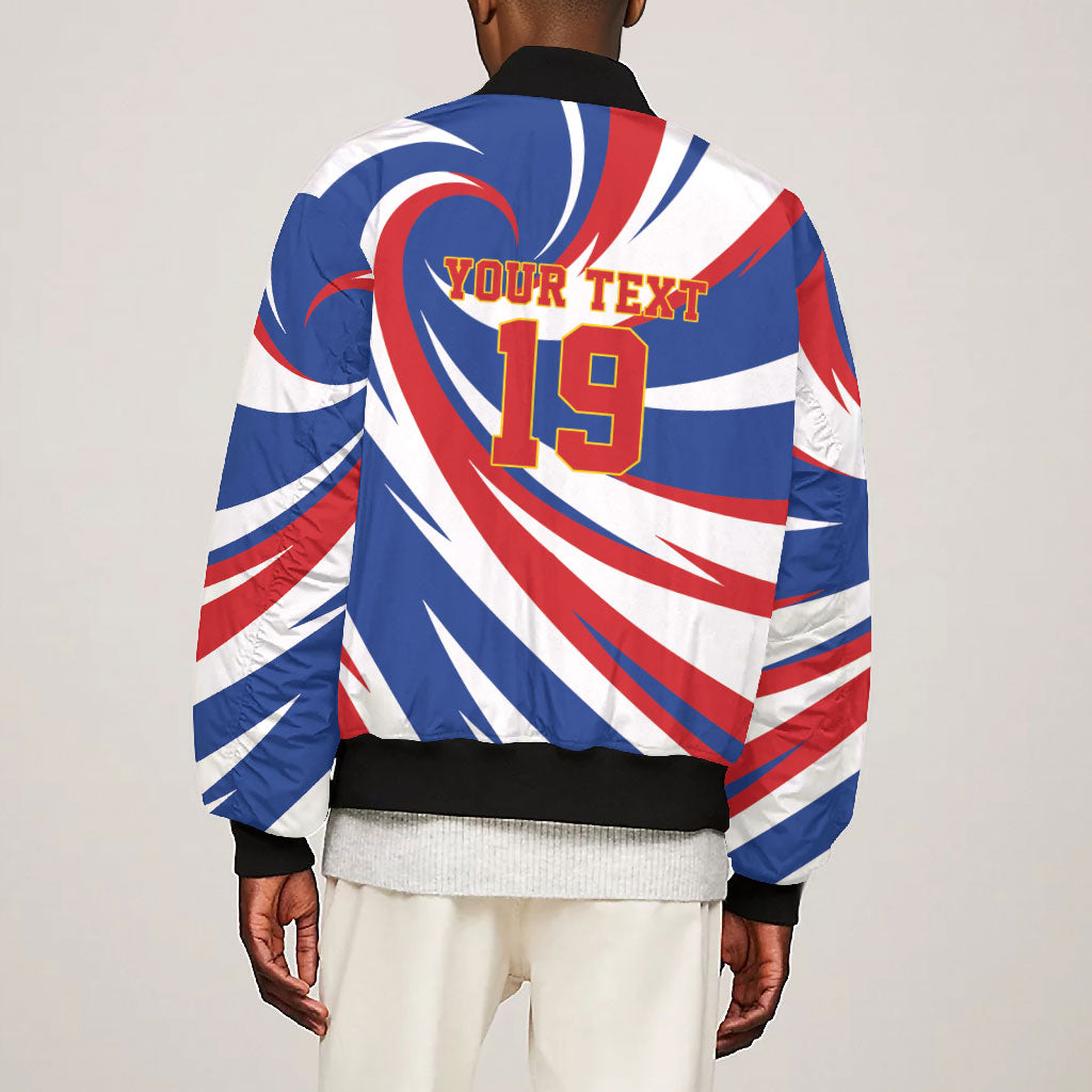 Custom World Football 2026 Cabo Verde Bomber Jacket Blue Shark Champions Trophy