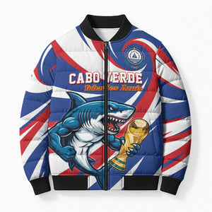 Custom World Football 2026 Cabo Verde Bomber Puffer Jacket Blue Shark Champions Trophy