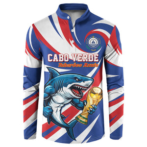 Custom World Football 2026 Cabo Verde Button Sweatshirt Blue Shark Champions Trophy