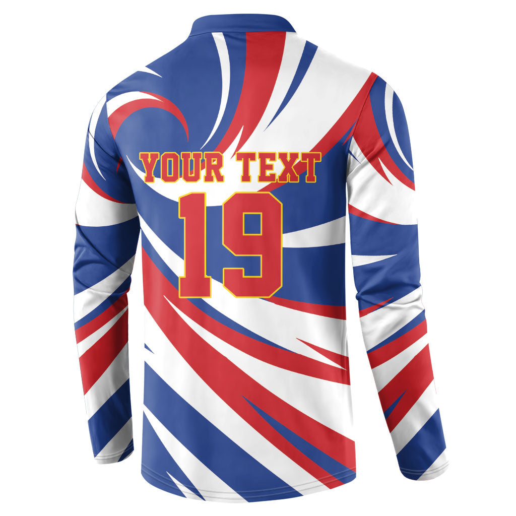 Custom World Football 2026 Cabo Verde Button Sweatshirt Blue Shark Champions Trophy