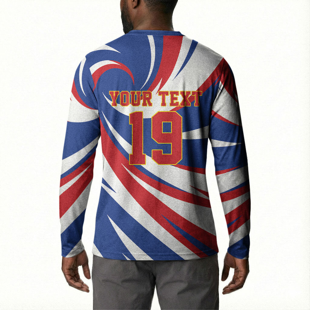Custom World Football 2026 Cabo Verde Button Sweatshirt Blue Shark Champions Trophy