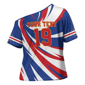 Custom World Football 2026 Cabo Verde Cross Shoulder Shirt Blue Shark Champions Trophy